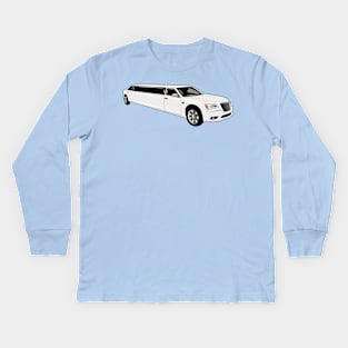 Limousine cartoon illustration Kids Long Sleeve T-Shirt